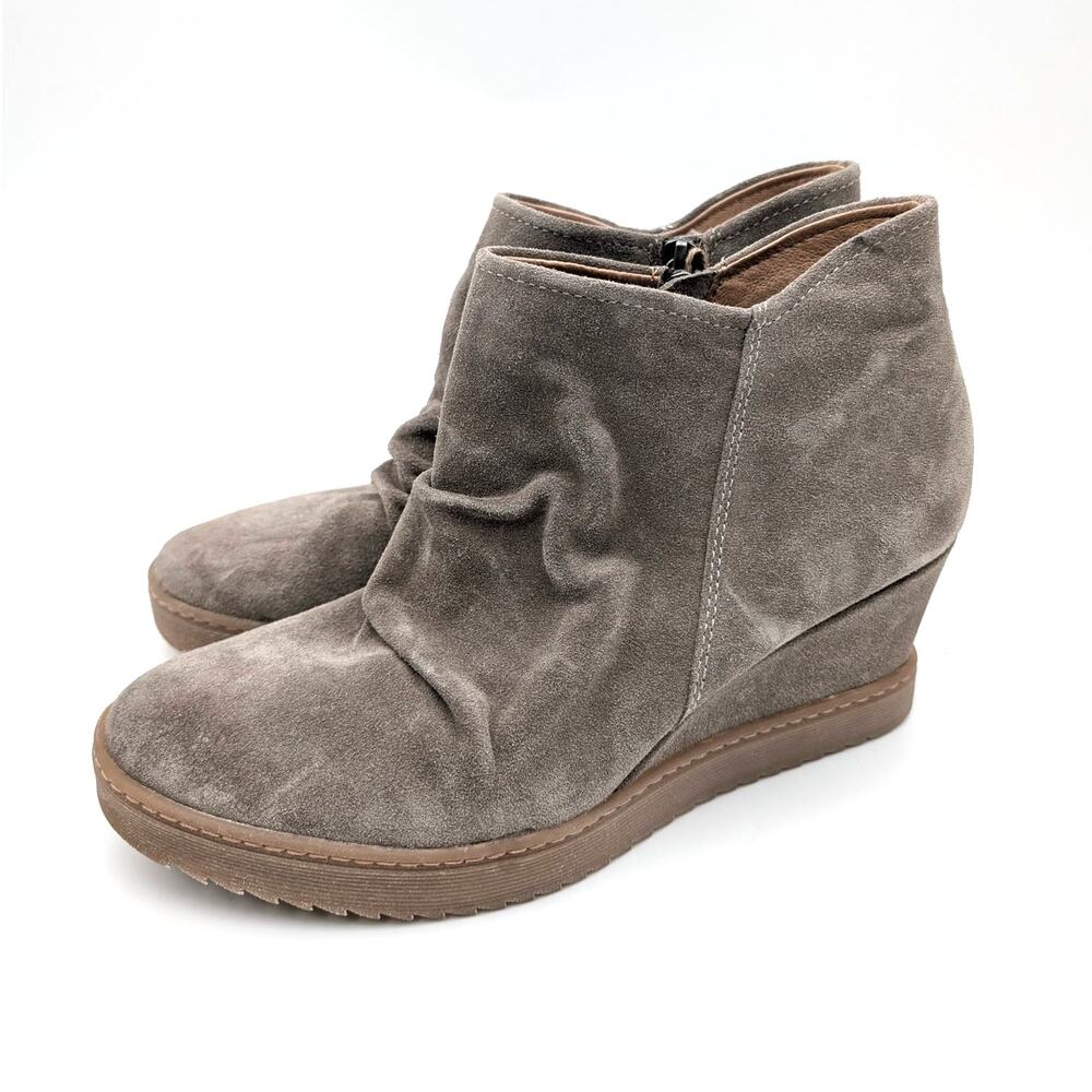 Sofft Siri Waterproof Wedge Ankle Bootie Womens Taupe Size US11M EU43